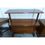 A Victorian mahogany three tier dumb waiter