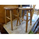 Two Victorian elm and beech kitchen stools