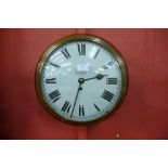 A Victorian mahogany convex fusee wall clock