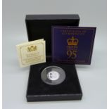 A silver piedfort sovereign, Her Majesty The Queen's 95th Birthday