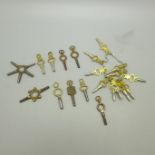 Assorted pocket watch keys