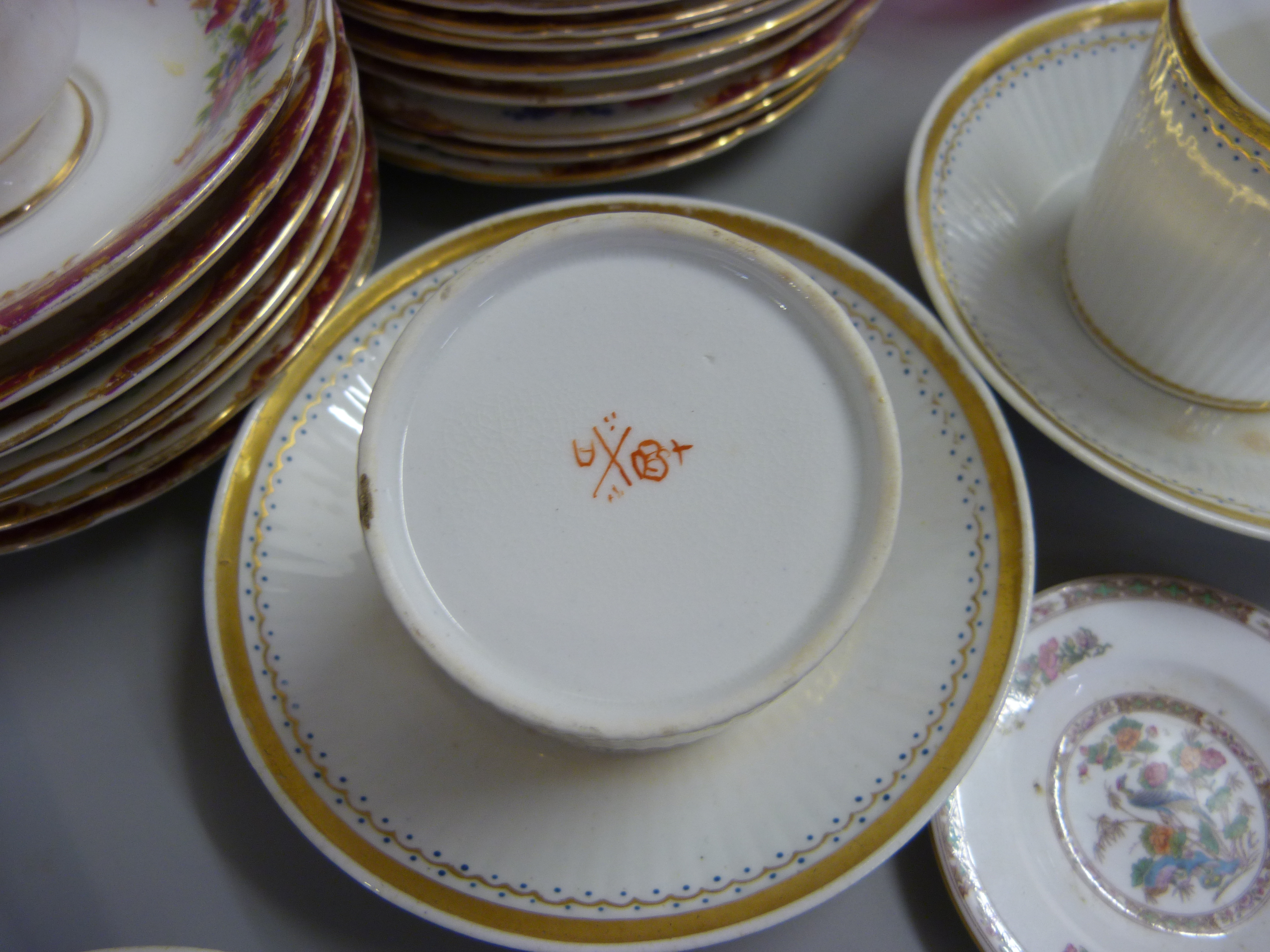 A circa 1784-1820 Royal Crown Derby part coffee set comprising five cups and six saucers, a - Image 3 of 18