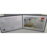 A Remembrance Day 2021 Royal British Legion commemorative silver proof coin cover, limited edition