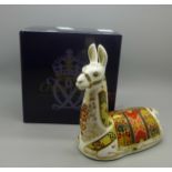 A Royal Crown Derby paperweight - Llama, exclusive for the Royal Crown Derby Collectors Guild,