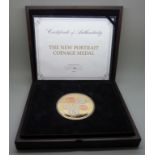 A limited edition medal, 2015 The New Portrait Coinage Medal, cased