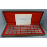A National Railway museum Great British Locomotives set of fifty ingots, cased