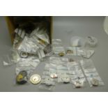 A collection of quartz watch movements, including ETA, Rhonda and Miyota