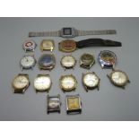 Sixteen vintage wristwatches