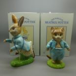 Two large Beswick Beatrix Potter figures, 100 Year Anniversary Peter Rabbit and Tom Kitten, boxed