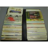 Postcards; comic postcards, vintage to modern in flip over album (65 no.)