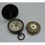 A compass and trench style watch, a/f