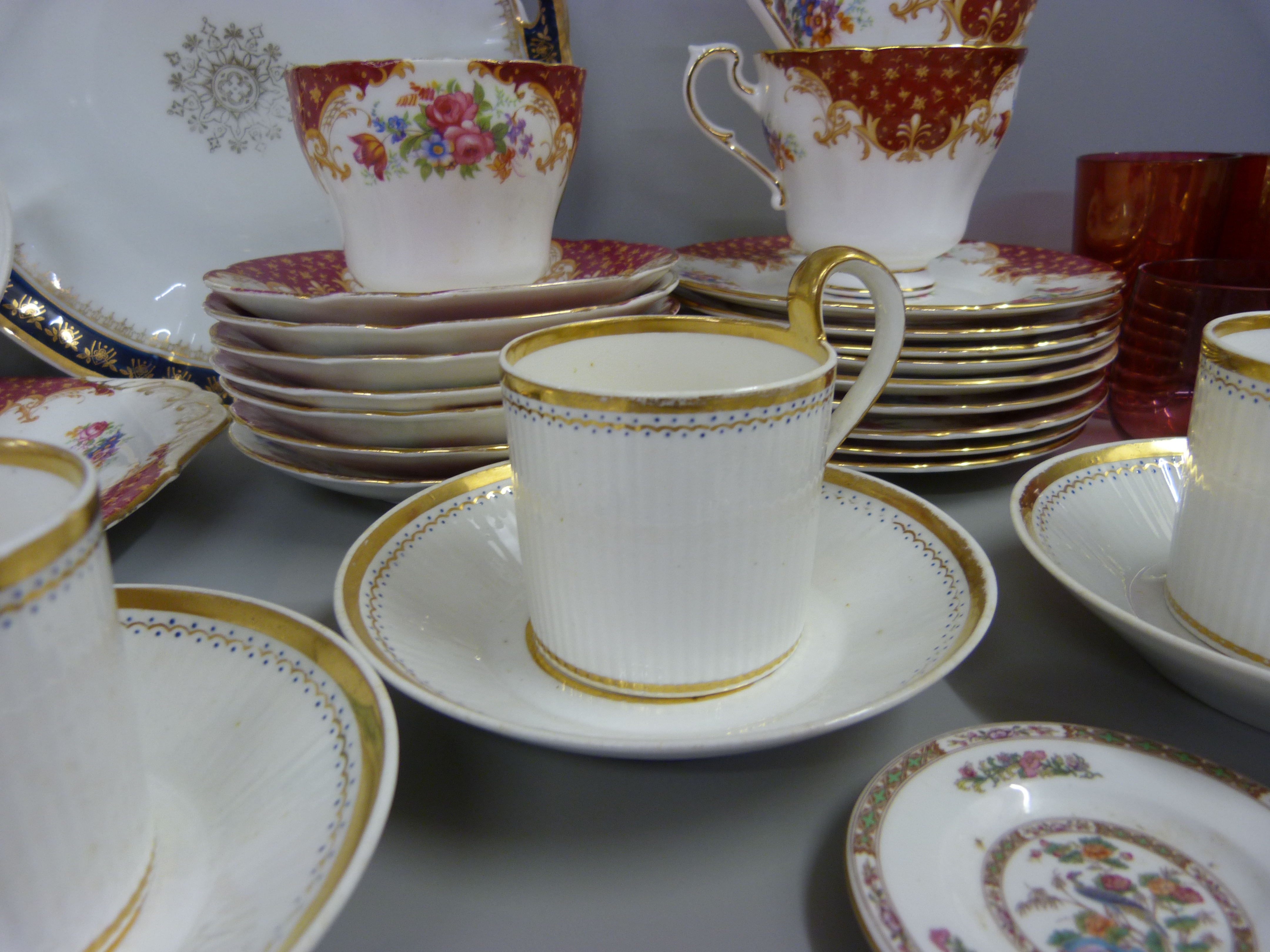 A circa 1784-1820 Royal Crown Derby part coffee set comprising five cups and six saucers, a - Image 2 of 18