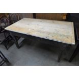 A Victorian pine kitchen table