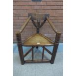 A Victorian carved oak turners chair