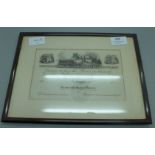 A framed 19th Century The Nottingham and Nottinghamshire Banking Company white £5 note