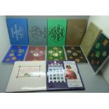 Seven coin sets;- Coinage of GB and Northern Ireland, 1975 to 1979, and two UK Brilliant