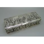 A silver embossed box, Chester 1904, 156g, 15cm wide