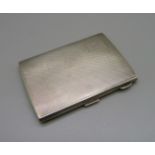 A silver cigarette case, 98g