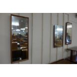 Three teak framed mirrors