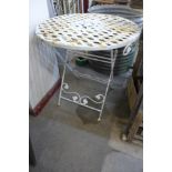 A cast aluminium garden table