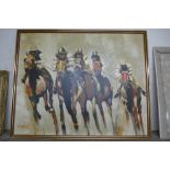* Anderson, horse racing scene, acrylic on canvas, framed