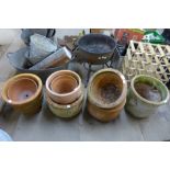 Assorted terracotta planters
