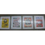 Four framed reproduction concert posters; Little Richard, Jerry Lewis, Hot From Harlem and a Concert