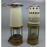 Two miner's lamps