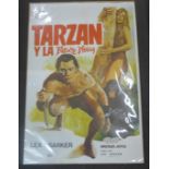 A Tarzan film poster, foreign, with Lex Barker as Tarzan