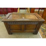 A 17th Century style carved Ipswich oak coffer