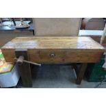 A vintage pine workbench