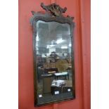 A George II mahogany and parcel gilt framed mirror