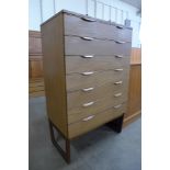 A Europa teak chest of drawers