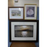 A Ken Messom print, Connies View, framed and two others