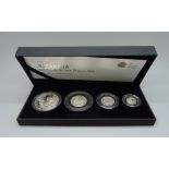 The Royal Mint 2009 UK Britannia four-coin silver proof set, cased with certificate