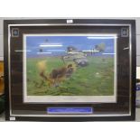 C.A. Launchbury, Sting of a Firefly framed aviation print, counter signed by Captain Skinner,