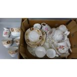 Osbourne china teawares and fifteen items of Royal Crown Derby Derby Posies