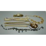 Designer jewellery including Corocraft, Pilgrim, Monay, a DKNY watch, etc.