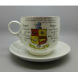 A large cup and saucer, Tykes' Motto