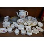 A collection of Royal Crown Derby, Derby Posies including eight coffee cups and saucers, plates,