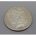 An 1890 US silver dollar, San Francisco mint