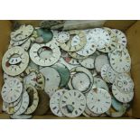 A collection of pocket watch dials, a/f