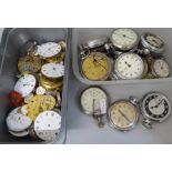 Assorted pocket watches and movements, a/f