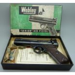 The Webley Senior air pistol, boxed