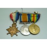 A trio of WWI medals, 10443 Pte. J.W. Codrey, Lincolnshire Regiment