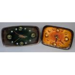 Two 1960's Modernist Italian enamelled copper clocks, Rame D'Arte, designed by Franco Bastianelli,