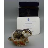 A Royal Crown Derby paperweight, Riverbank Beaver, limited edition, number 3,593 of a limited