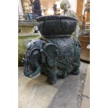 A figural elephant garden planter