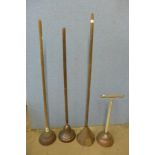 Four vintage copper ponches