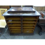 A Victorian fitted pitch pine two door cabinet